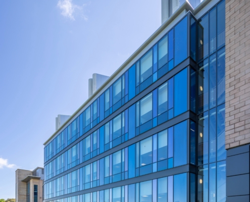 1- UOSA Biomolecular Sciences Building (1) University of St Andrews – Biomolecular Sciences Building, St Andrews – aluminium curtain walling by Marshall Brown